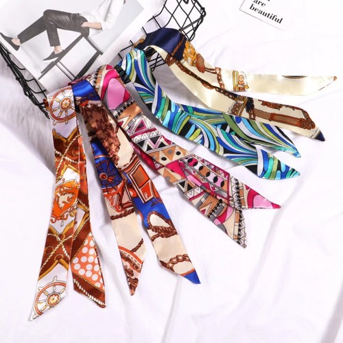 Women floral skinny scarf - skinny,