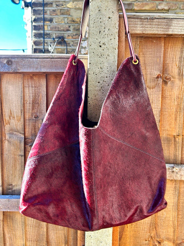 Burgundy large hair leather - large, on