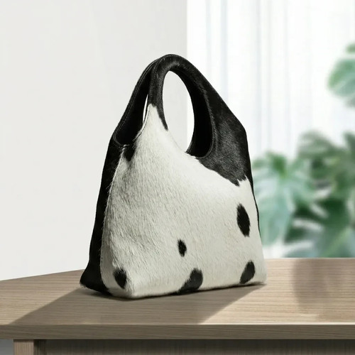 Women cow print handbag - cow,