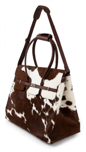 Genuine brown cowhide leather - cowhide,