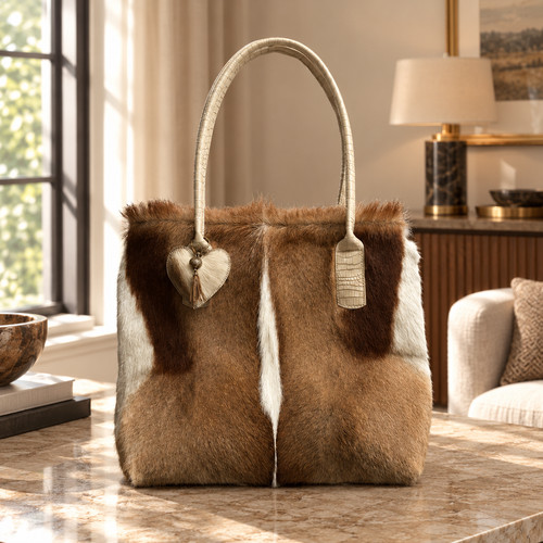 Cowhide leather bag hair on - |,