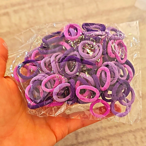 Purple elastic rubber hair - purple,