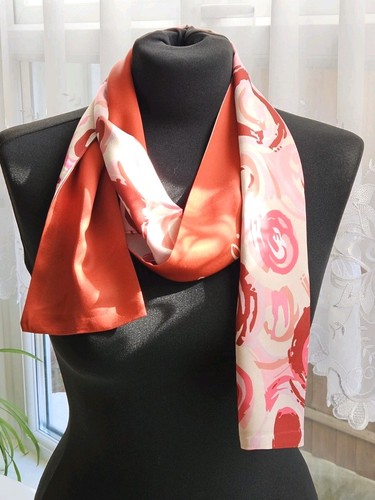 Long skinny scarf - long, pink