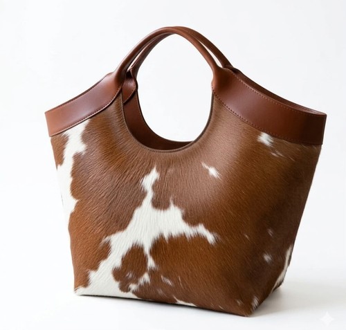 Genuine cowhide hair - on, brown