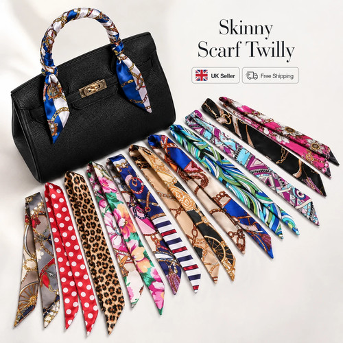 Women floral skinny scarf - floral,