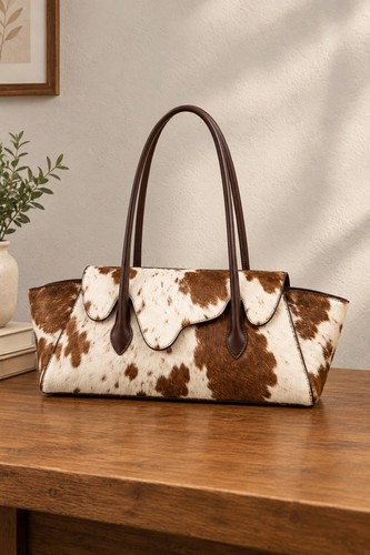 Genuine cowhide tote bag - cowhide,