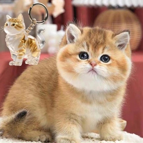 Bag charm cat hair - cat,