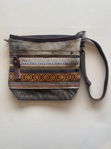 Myra bag upcycled canvas hair - bag,