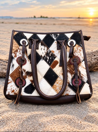 Genuine cowhide leather tote - genuine,