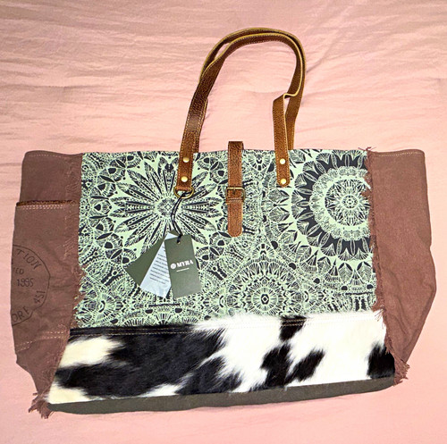 Myra floral hair cowhide - floral, hair-on