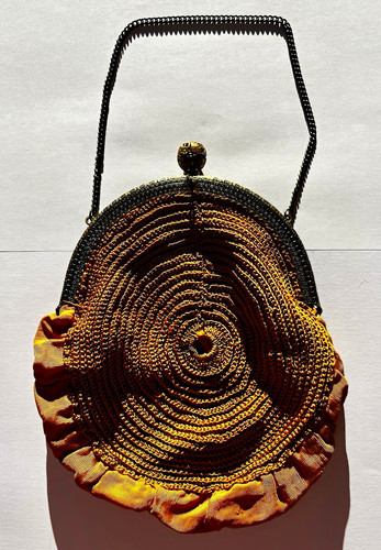 Vintage gold woven evening - woven,